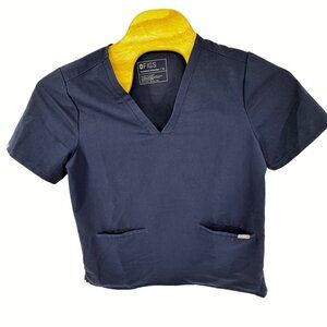 FIGS Womens Navy Technical Collection Casma Scrub Top XL FW1100 Stretch V-Neck